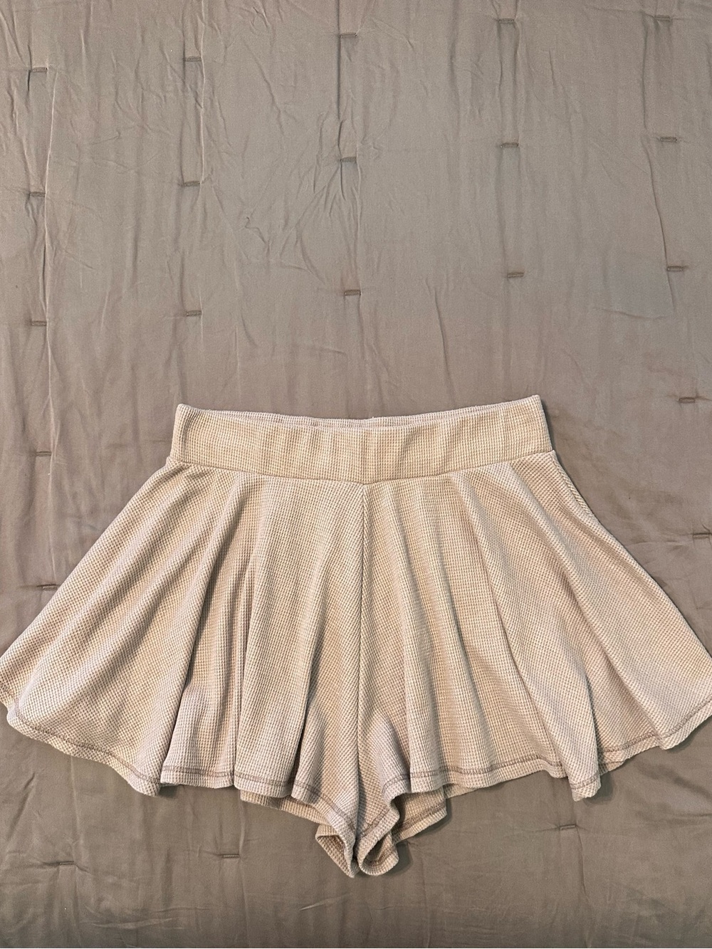 Lulu's Light Cream High-Waist Flared Skort Shorts